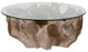 Classic Home Hailey Glass Top Coffee Table with Natural White Wash Base-0