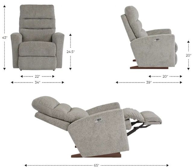 La-Z-Boy® Liam Fawn Power Rocking Recliner with Headrest-2