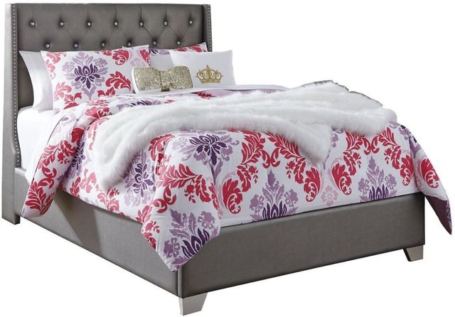 Signature Design by Ashley® Coralayne 5-Piece Gray Youth Full Upholstered Panel Bed Set-1