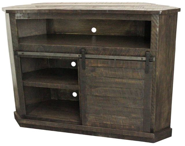 American Heartland Manufacturing Rustic Bower Tall Shutter Corner TV Cart-1