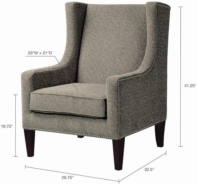 Olliix by Madison Park Brown Multi Barton Wing Chair-2