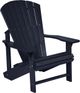C.R. Plastic Generation Line Black Classic Adirondack Outdoor Chair-0