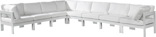 Meridian Furniture Nizuc 8-Piece White Outdoor Patio Modular Sectional Set-0