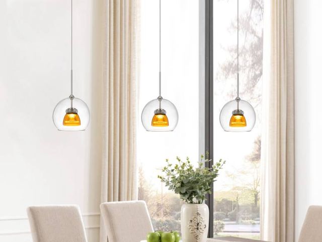 Cal® Lighting & Accessories Clear Yellow Mini Pendant-1