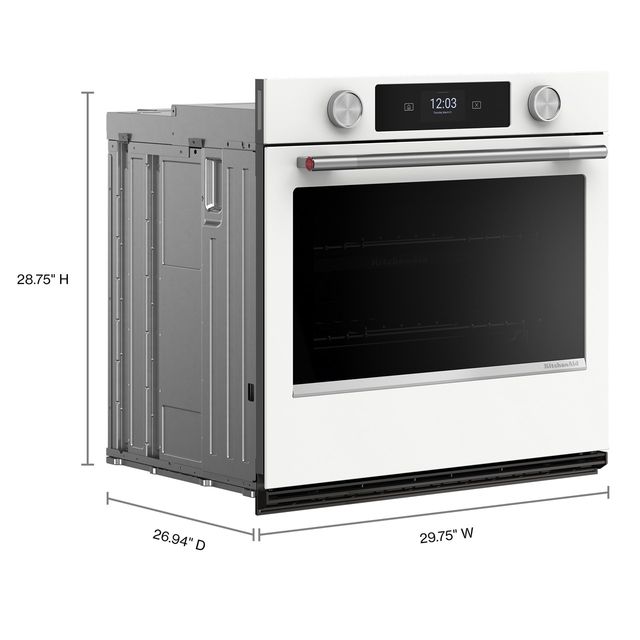 KitchenAid® 30" White Smart Single Electric Wall Oven with Assisted Cook Cycles-1