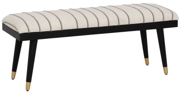 Powell® Cierra Black/Cream Upholstered Bench-0