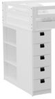 Elements International Cali Kids White Twin Bookcase Loft Bed-1