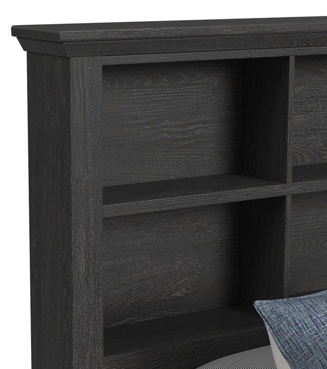 Elements International Hampton Kids Charcoal Twin Bookcase Bed-3