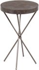 Hammary® West End Brown Top Round Chairside Table with Silver Base-0