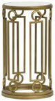 Magnussen Home® Lorena Glass Top Round Accent Table with Burnished Brass Base-2