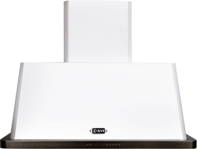 Ilve® Majestic II Series 40" True White Wall Mounted Chimney Style Range Hood-0