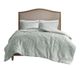 Olliix by Madison Park Arya Aqua Full/Queen Embroidered Medallion Faux Fur Ultra Plush Comforter Mini Set-0