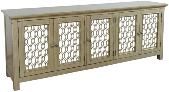 Jofran Inc. Isabella Champagne 86" Mirrored Accent Cabinet-0