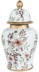 A & B Home Gold/White Ginger Jar-1