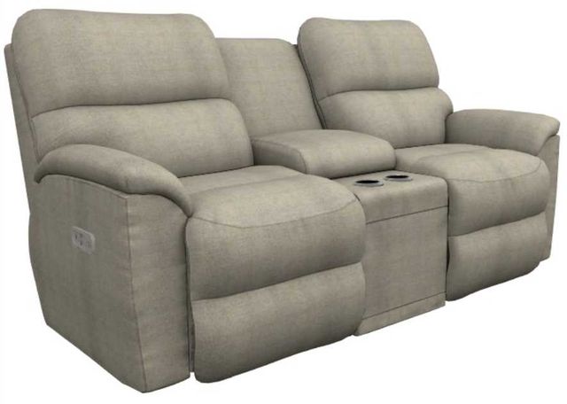 La-Z-Boy® Brooks Taupe Power Reclining Loveseat with Headrest and Console-0