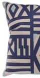 A & B Home Beige/Blue 18" Throw Pillow-1