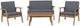 Linon Cosgrove 4-Piece Gray Fabric/Wooden Outdoor Patio Chat Set-1