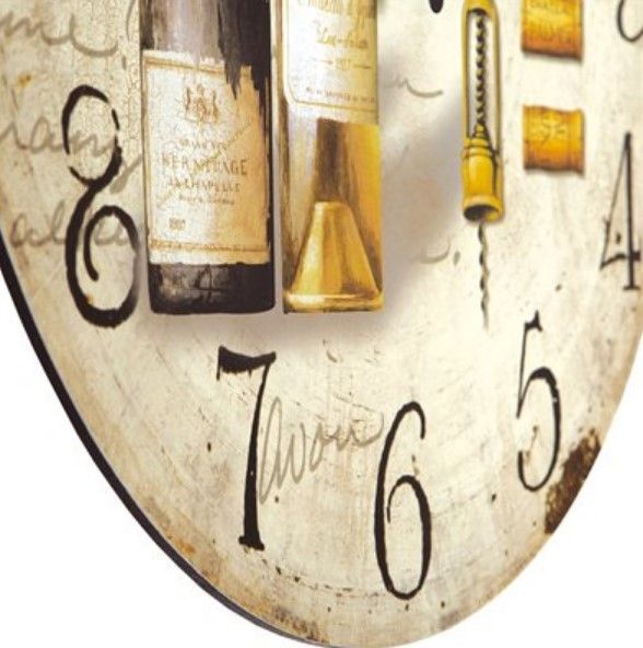 YHD Beige Circular Wooden Wall Clock-2