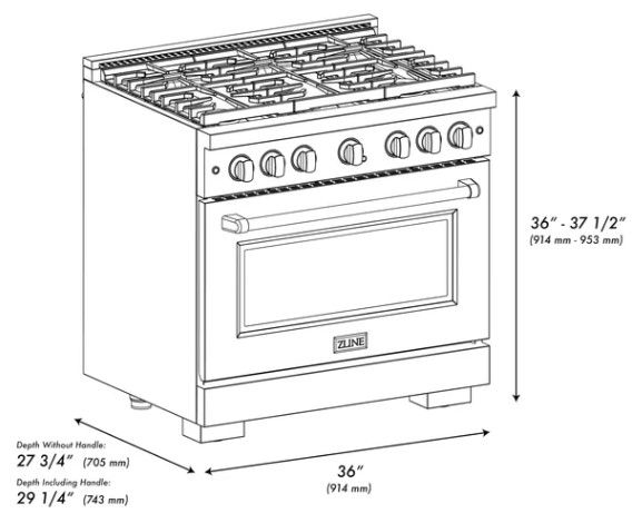 ZLINE Autograph Edition 36" Satin Stainless Steel Pro Style Gas Range with White Matte Door and Polished Gold Accents-2