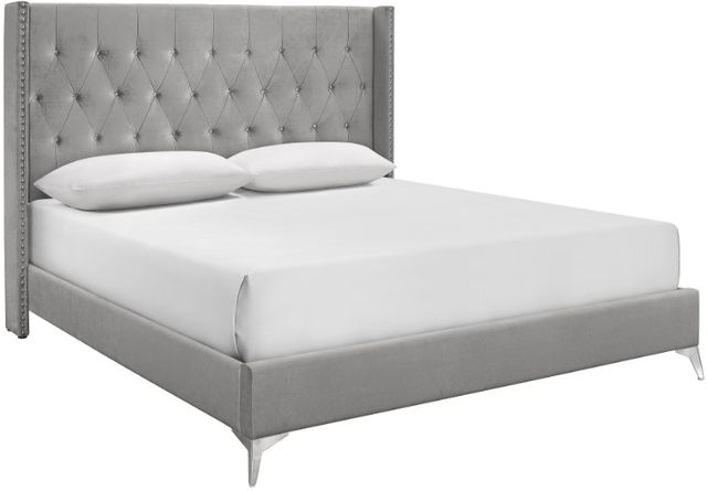 New Classic® Home Furnishings Huxley 4-Piece Gray Queen Panel Bedroom Set-2
