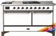 Ilve® Majestic III 60" Custom Pro Style Dual Fuel Natural Gas 7 Burner Range with Solid Door and Burnished Trim-0