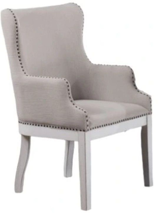 Steve Silver Co. Warren Gray/White Dining Arm Chair-0