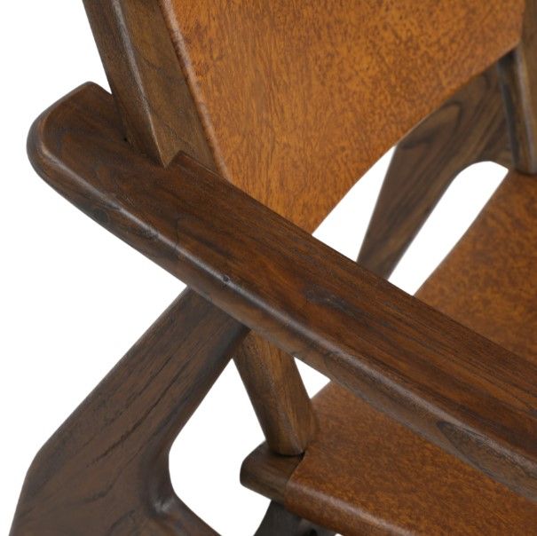 Dovetail Furniture Dania Antique Light Brown/Medium Brown Occasional Chair-4