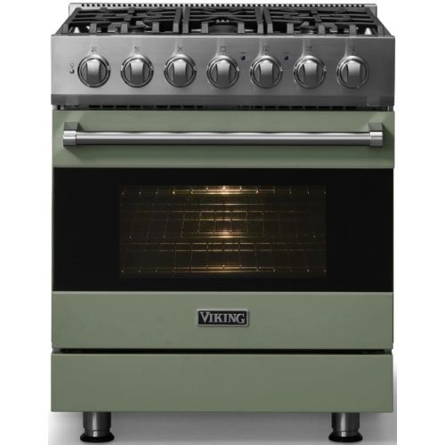 Viking® 3 Series 30" Eucalyptus Pro Style Dual Fuel Range-2
