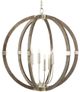 Currey & Company Bastian Chateau Gray/Contemporary Silver Leaf Orb Chandelier-0