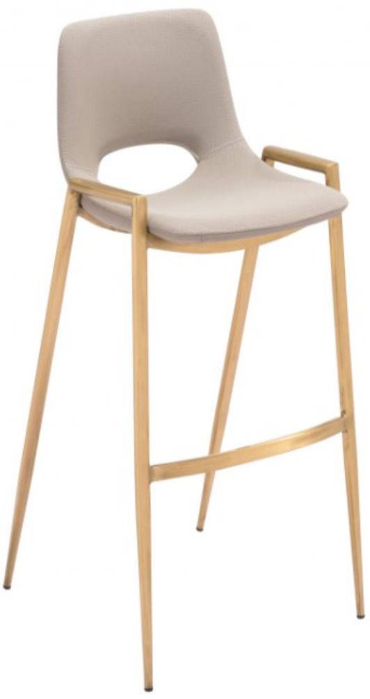 Zuo® Modern Desi Beige/Gold Barstool-0