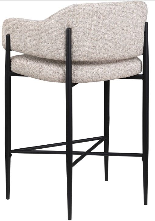 Meridian Furniture Dame Beige/Black Upholstered Counter Stool-3