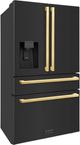 ZLINE Autograph Edition 36" 21.6 Cu. Ft. Black Stainless Steel Counter Depth Freestanding French Door Refrigerator-3