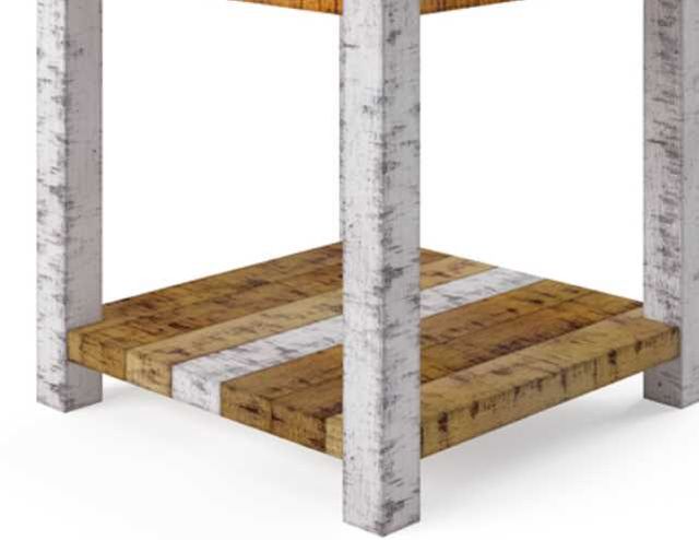 American Wholesale Furniture Rustic Retrieve Brown/White End Table-1