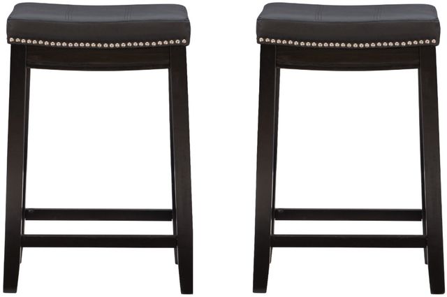 Linon Claridge 2-Piece Black Counter Stool Set-2