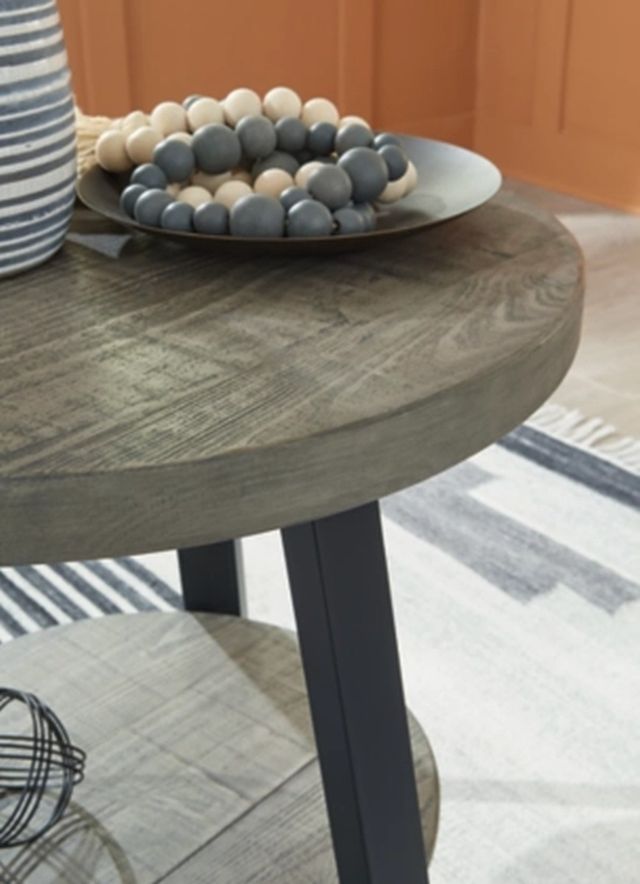 Signature Design by Ashley® Brennegan Gray End Table with Black Legs-2