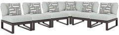 Signature Design by Ashley® Beachloft 6-Piece Black/Gray Aluminum/Fabric Outdoor Sectional