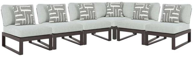 Signature Design by Ashley® Beachloft 6-Piece Black/Gray Aluminum/Fabric Outdoor Sectional-0