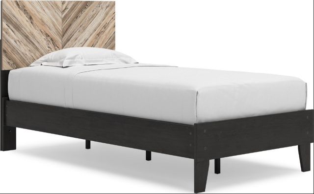 Signature Design by Ashley® Piperton 4-Piece Two-Tone Brown/Black Twin Panel Platform Bed Set-1