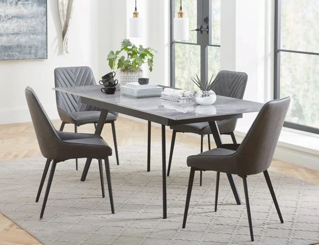 Modus Furniture Lucia Charcoal Dining Side Chair with Black Base-1