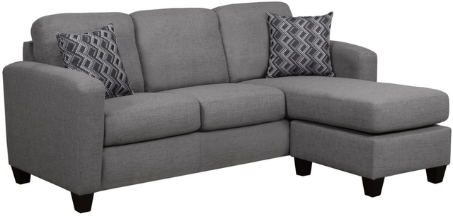 Sofa by Fancy© Lyson 2-Piece Charcoal Reversible Chaise Sectional Sofa-0