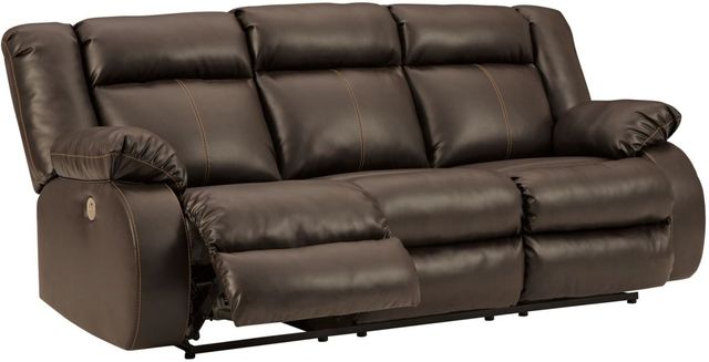 Signature Design by Ashley® Denoron Chocolate Reclining Power Sofa-0
