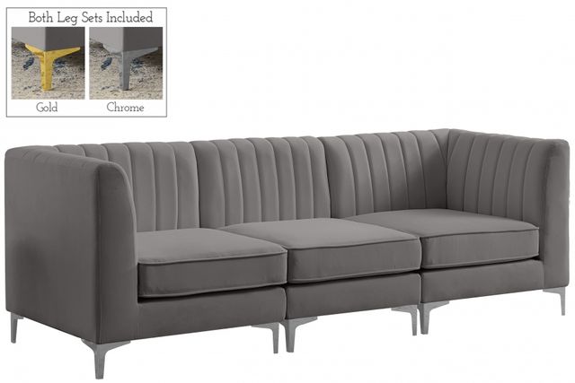 Meridian Furniture Alina Grey Velvet Modular Sofa-1