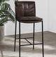 Classic Home Mayer Black/Truffle Brown 26" Leather Counter Stool-1