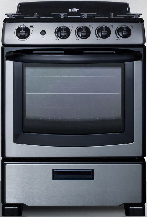 Summit® 24" Stainless Steel Freestanding Gas Range-0