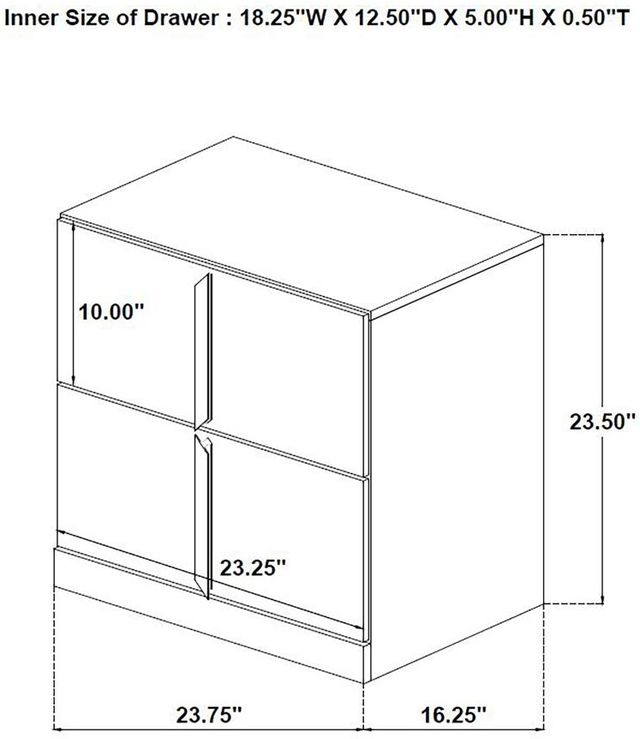 Coaster® Ines White High Gloss Bedside Table Nightstand-2
