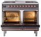 Ilve® Nostalgie II Noblesse 40'' Graphite Matte Pro Style Dual Fuel Range with Copper Trim-1