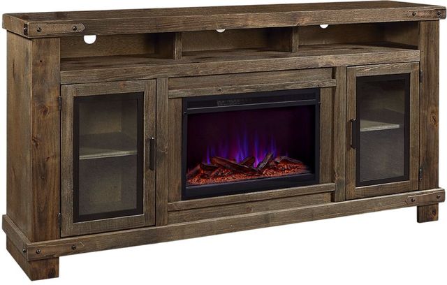 aspenhome® Sawyer Brindle 79" Highboy Fireplace Console-0