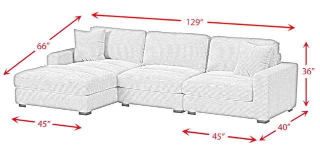 Elements International Arizona 3-Piece Steno Charcoal Modular Sectional and Left-Arm Facing Chaise-3