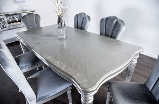 Furniture of America® Melodi Parc 7-Piece Silver Dining Table Set-1