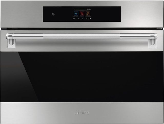 Smeg 24" Fingerproof Stainless Steel Oven/Micro Combo Electric Wall Oven-0